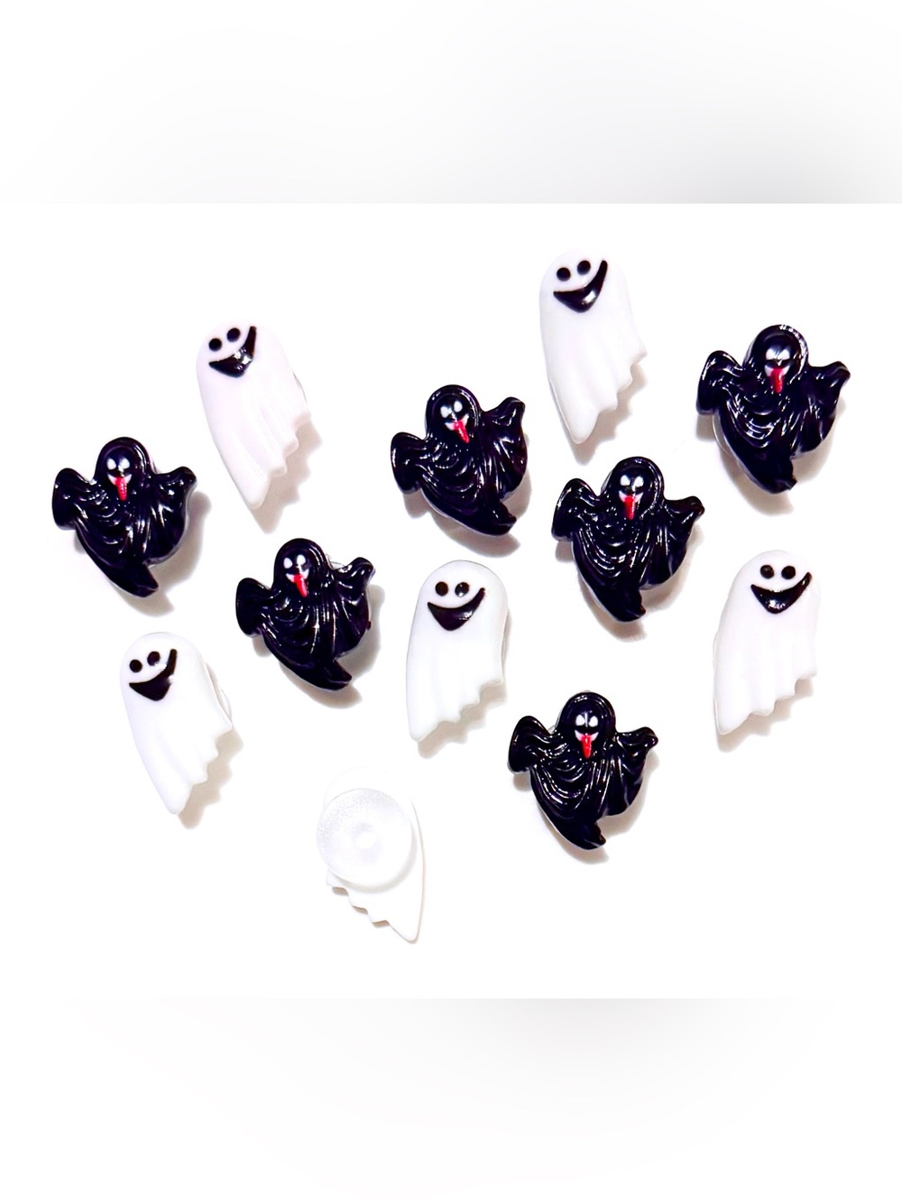 12 Halloween Ghost Glossy Resin Croc Charms Shoe Charm Jibbit Disney Croc Charms
